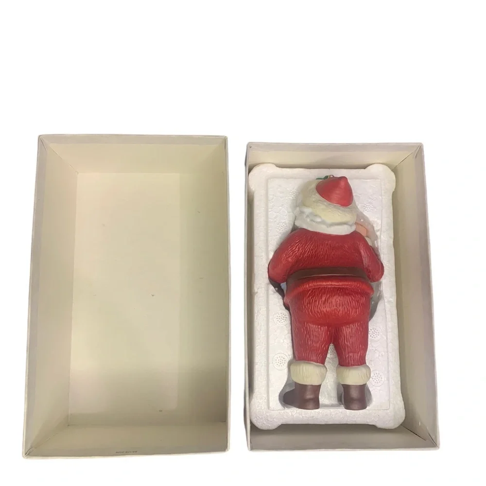 Vtg 80's Hallmark‎ 1986 Jolly St Nick Santa Figure Ornament Porcelain With Box